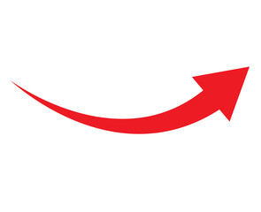 red arrow icon on white background. flat style. arrow icon for your web site design, logo, app, UI. arrow indicated the direction symbol. curved arrow sign.