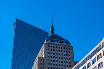 Boston, USA- March 01, 2019: Skyscrapers and buildings of Boston, Capital city of state Massachusetts, United states of America