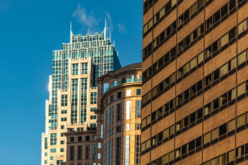 Boston, USA- March 01, 2019: Skyscrapers and buildings of Boston, Capital city of state Massachusetts, United states of America