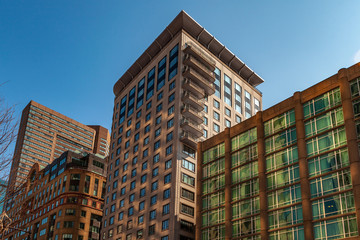 Boston, USA- March 01, 2019: Skyscrapers and buildings of Boston, Capital city of state Massachusetts, United states of America