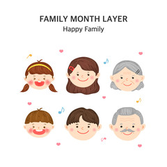Happy Family Day vector illustration set.