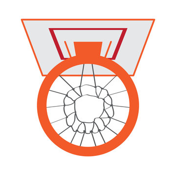 Isolated basketball hoop image. Vector illustration design