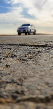 A pickup car in Saudi desert