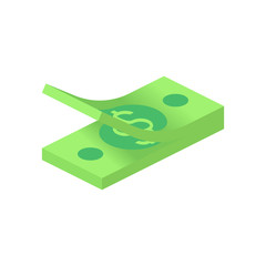 Pack of money banknotes by fan simple isometric icon