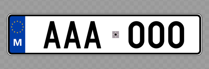Vehicle number plate.
