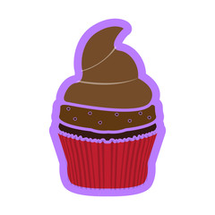Isolated colored cupcake icon. Vector illustration design