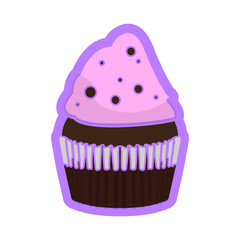 Isolated colored cupcake icon. Vector illustration design