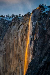 Fotobehang Firefall, Yosemite National Park © Chad