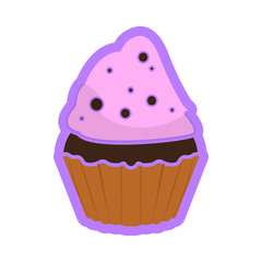 Isolated colored cupcake icon. Vector illustration design