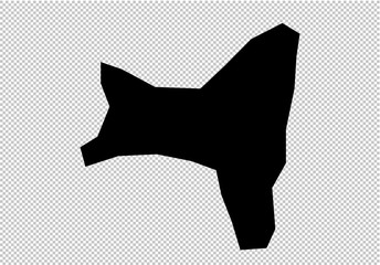 christmas Island map - High detailed Black map with counties/regions/states of christmas Island. Afghanistan map isolated on transparent background.