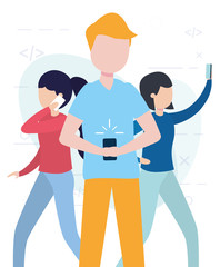 Obraz premium people online related
