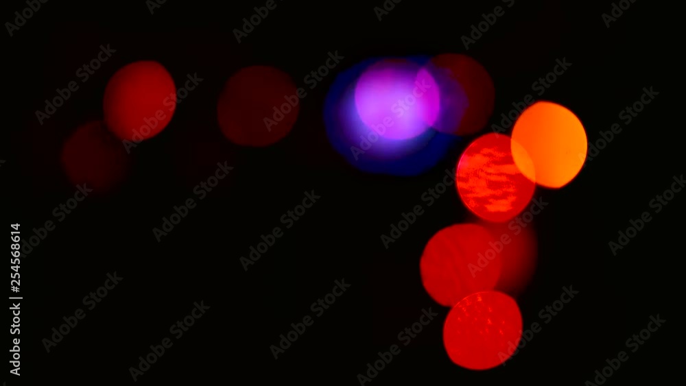 Poster blurry defocused view of bokeh lights at stage