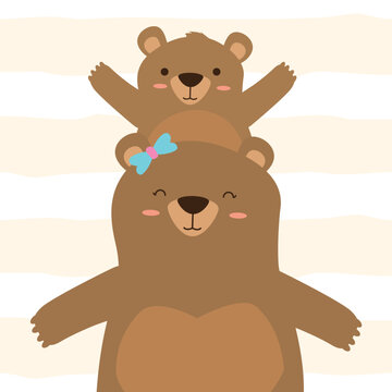 mom bear and son
