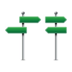 Green traffic signs vector. Road board text panel vector.