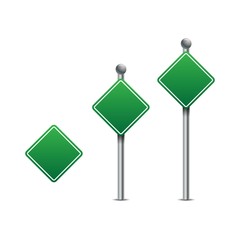 Green traffic signs vector. Road board text panel vector.