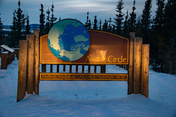 Arctic Circle sign on James W. Dalton Highway