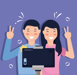 people taking selfie