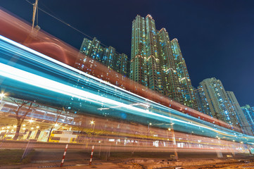Night traffic in Hong Kong City