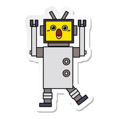 sticker of a cute cartoon robot