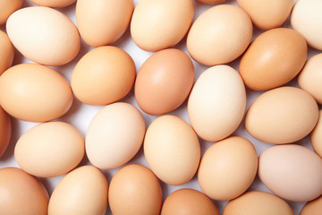 A group of eggs. Top view. Texture.