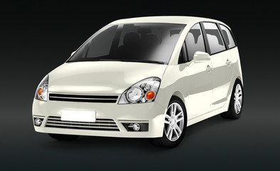 Ivory minivan car