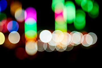 Fototapeta premium Colorful blurred background of decorative light at night
