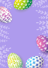 Easter greeting card with color floral eggs