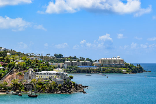 Coastal Landscape View In Saint Thomas, US Virgin Islands