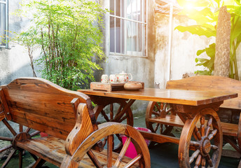 Table and chairs for tea