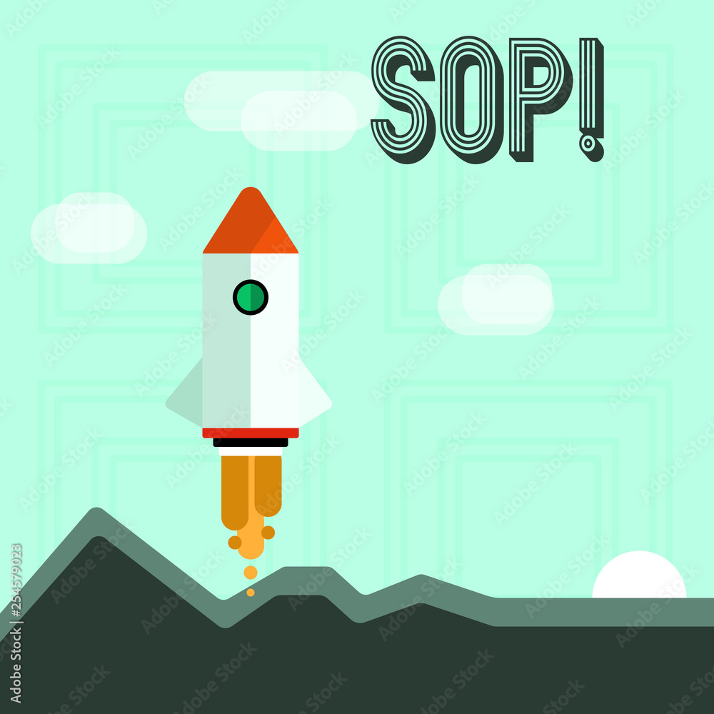 Poster writing note showing sop. business concept for standard operating procedure rules instructions