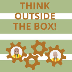 Handwriting text Think Outside The Box. Conceptual photo Thinking of new and creative solution leads to success