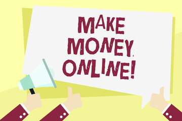 Word writing text Make Money Online. Business photo showcasing Business Ecommerce Ebusiness Innovation Web Technology
