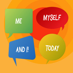 Conceptual hand writing showing Me Myself And I. Concept meaning selfish selfindependent Taking responsibility of actions