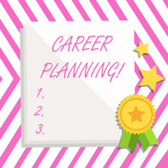 Writing note showing Career Planning. Business concept for Professional Development Educational Strategy Job Growth