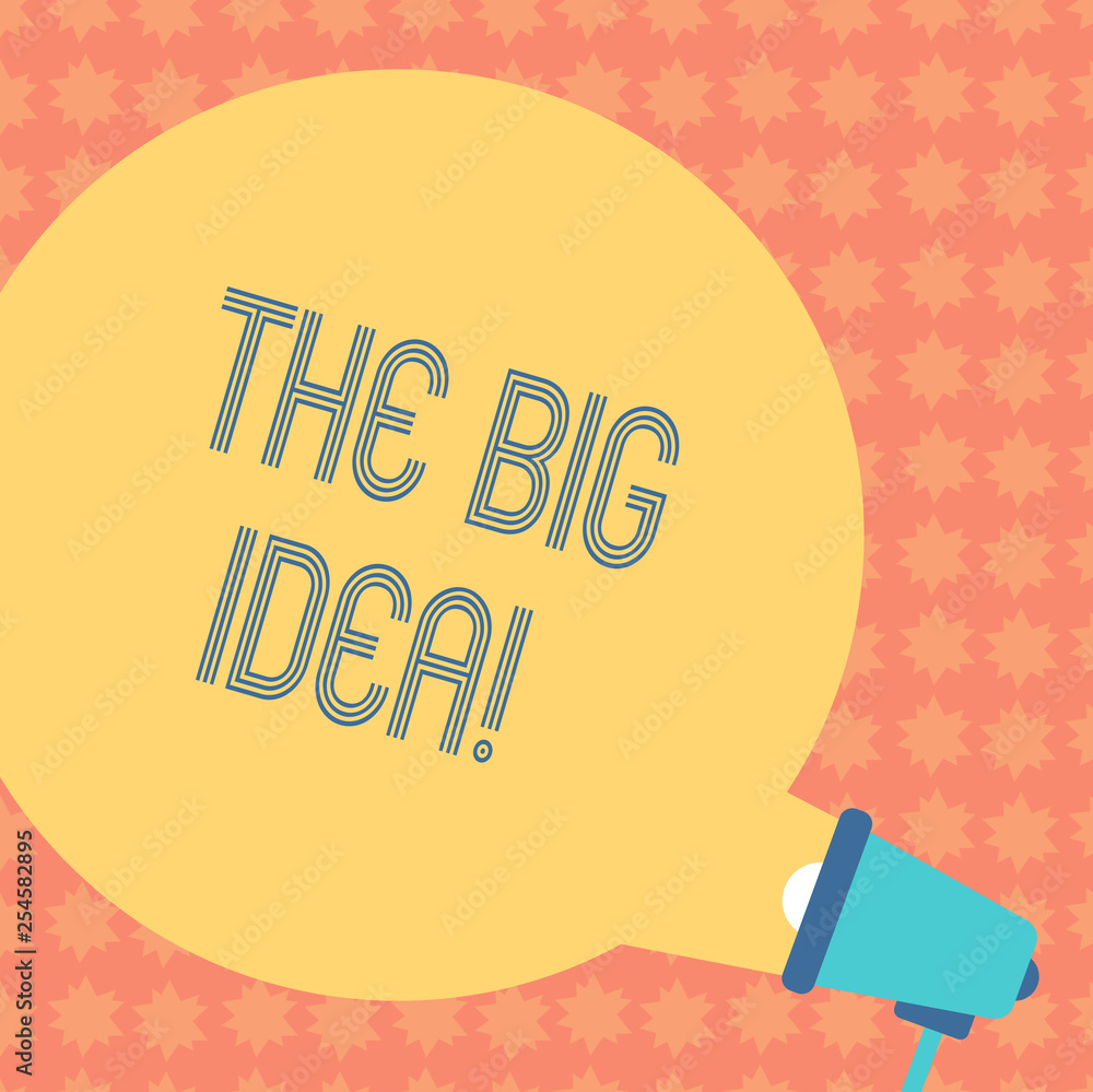 Poster writing note showing the big idea. business concept for have a successful idea smart thinking round 