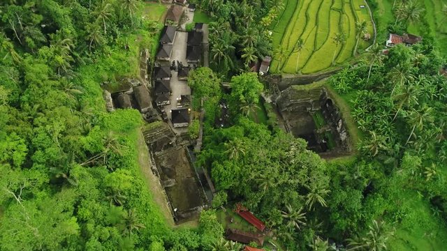 Ancient Temple Gunung Kawi Aerial View in Bali, Indonesia &ndash; Drone Footage