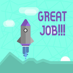 Writing note showing Great Job. Business concept for Excellent work Well done Good results Compliment