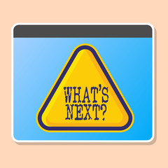 Obraz premium Word writing text What S Nextquestion. Business photo showcasing Following steps Guidance to continue moving or working