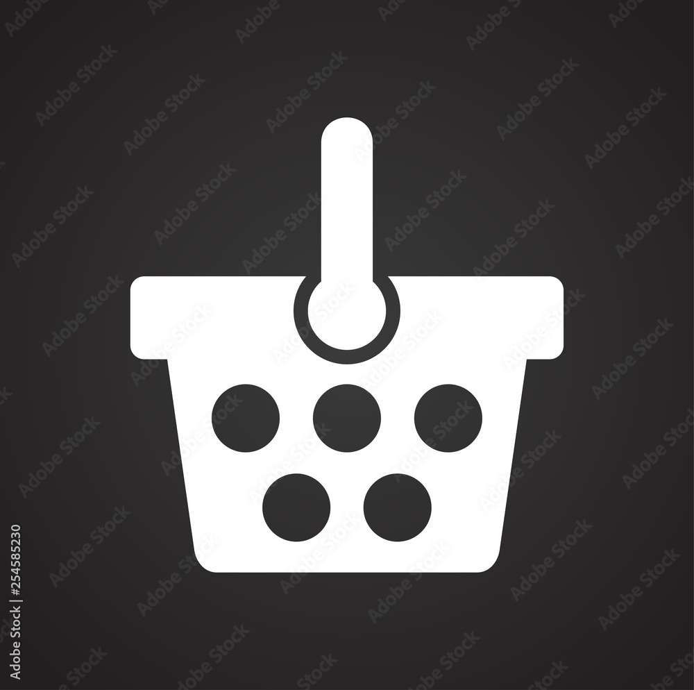 Poster shop basket icon on background for graphic and web design. simple vector sign. internet concept symb