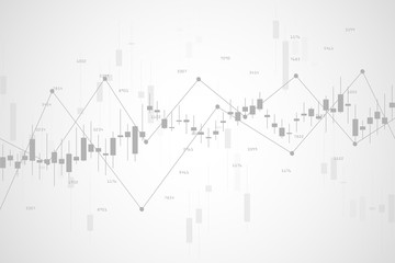 Stock market graph or forex trading chart for business and financial concepts, reports and investment on grey background . Vector illustration