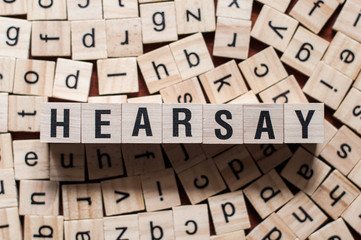the word of HEARSAY on building blocks concept