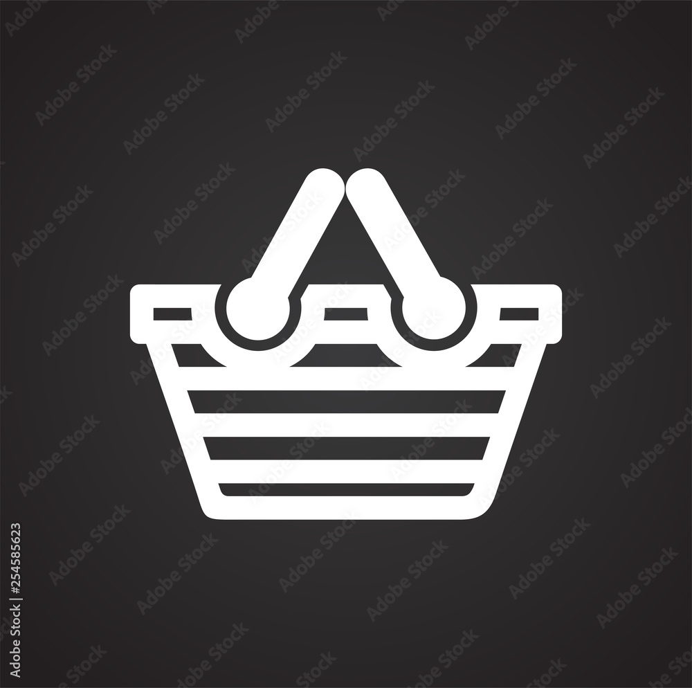 Poster shop basket icon on background for graphic and web design. simple vector sign. internet concept symb