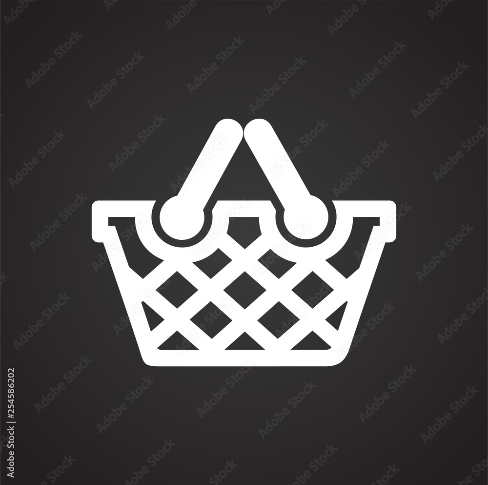 Poster shop basket icon on background for graphic and web design. simple vector sign. internet concept symb