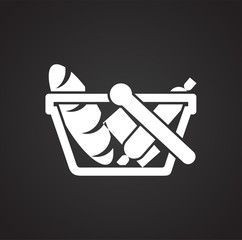 Shop basket icon on background for graphic and web design. Simple vector sign. Internet concept symbol for website button or mobile app.