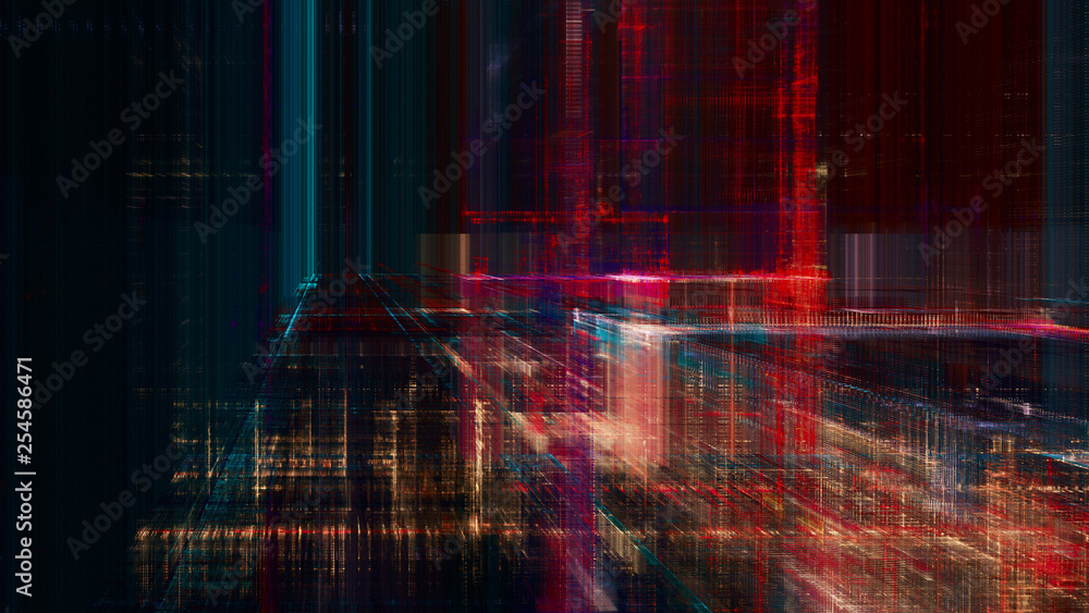 Aufkleber abstract background. digital data visualization. 3d illustration based on fractal graphics.
