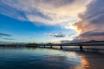 Fototapeta na wymiar San Juanico Bridge by daylight