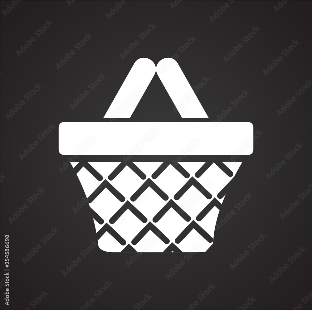 Poster shop basket icon on background for graphic and web design. simple vector sign. internet concept symb