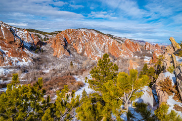 Beautiful Sunrise Winter Hike at Red Rocks in Colorado