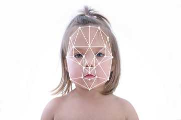 polygonal grid of child face ID recognition, biometric security