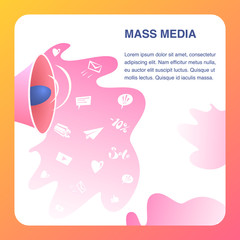 Mass Media Website Vector Color Flat Template